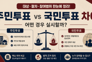 주민투표 국민투표 차이 대상과 실시 기준 안내