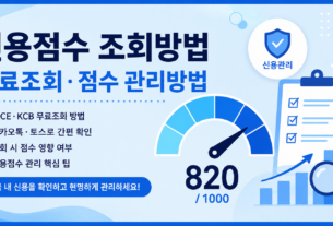 신용점수 조회방법 무료조회 및 점수 관리방법