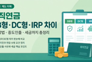 퇴직연금 DB형 DC형 IRP 차이와 수령방법 안내
