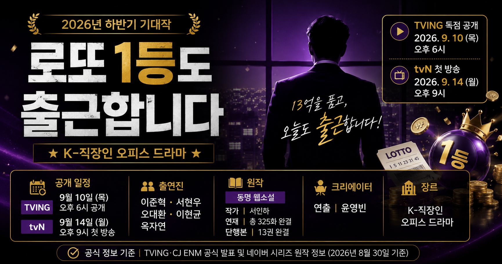 로또 1등도 출근합니다 공개일 출연진 원작 정보