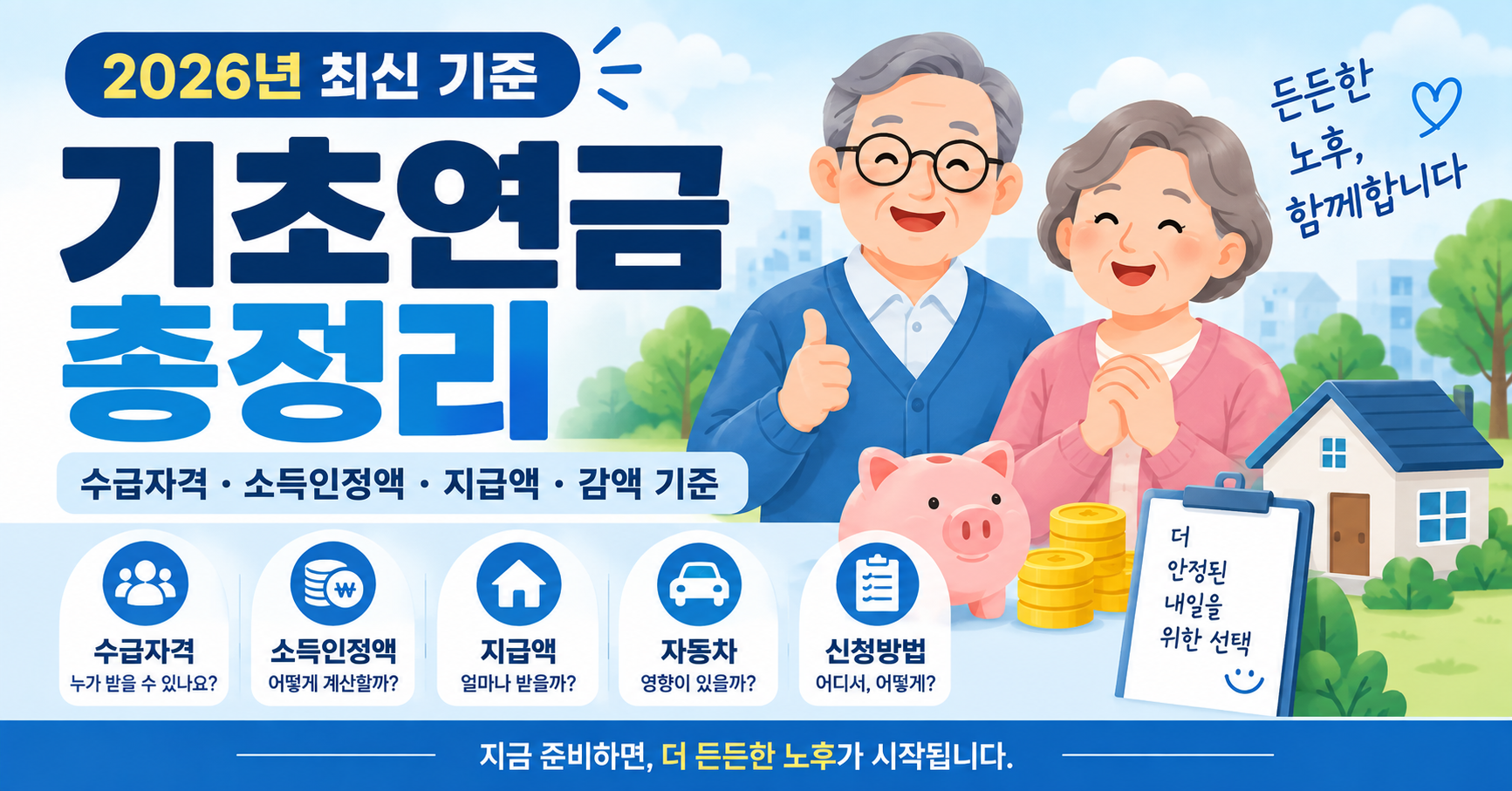 2026년 기초연금 수급자격 소득인정액 지급액 감액 기준 안내