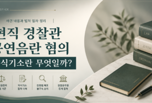 현직 경찰관 공연음란 혐의 약식기소 법적 절차 정리
